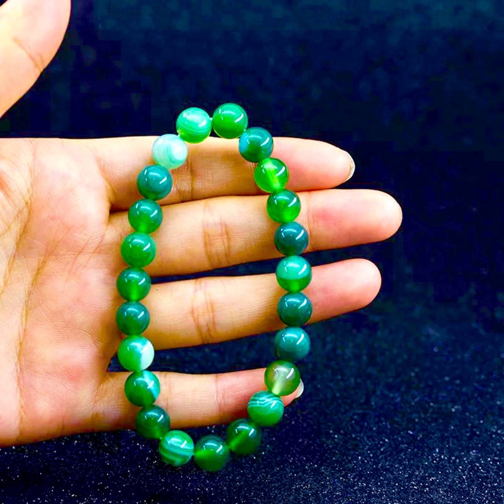 Green agate gemstone bracelet